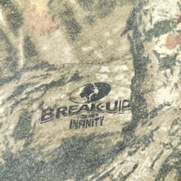 Mossy Oak V-Neck Ringer T-shirt Camo Hot Pink Women's Breakup Infinity Sz Medium - Picture 3 of 4